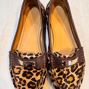 Coach Leopard Print Flats - Tan and Brown